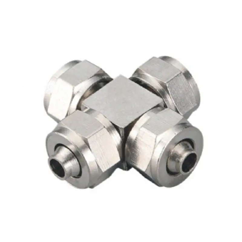 Quick-Connect Three-Way Pneumatic Fitting
